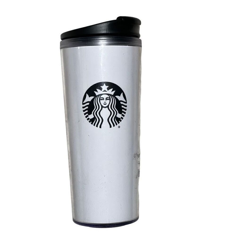 Starbucks 16oz Black & White Generic Tumbler With Lid